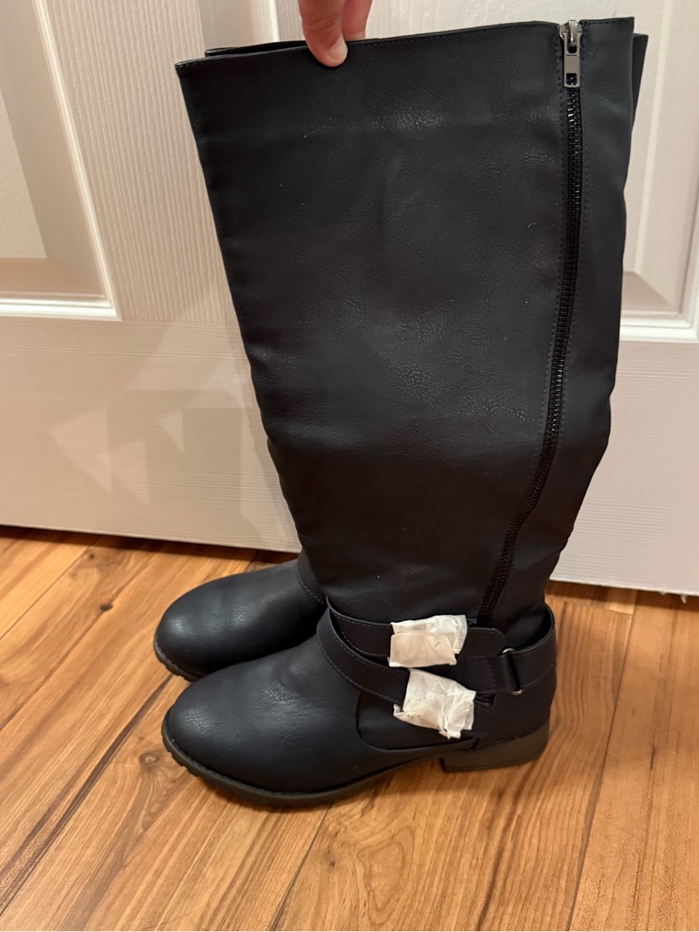 Just can Black Over-the-Knee Zip Riding Boots